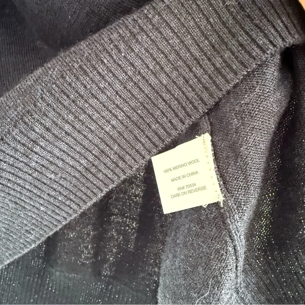 ORVIS 100% Merino Wool Navy Knit Sleeveless V Neck Sweater Vest L